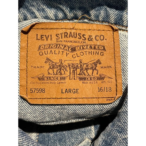 1992 Levi’s Type 3 Jean Jacket Light stonewash  Size L - Picture 3 of 6